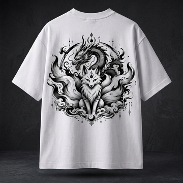 Celestial Fox & Dragon Oversized T-Shirt