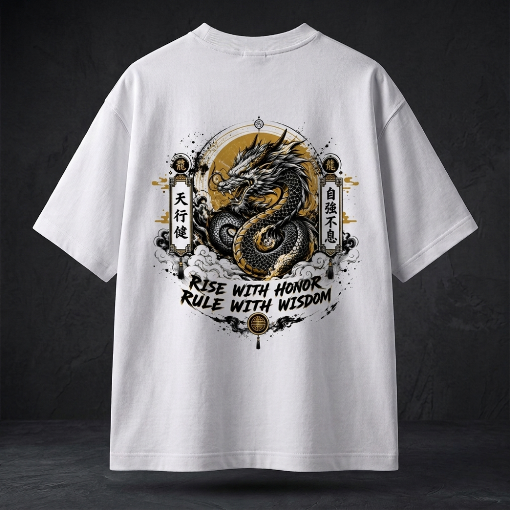 Rise With Honor Dragon Oversized T-Shirt