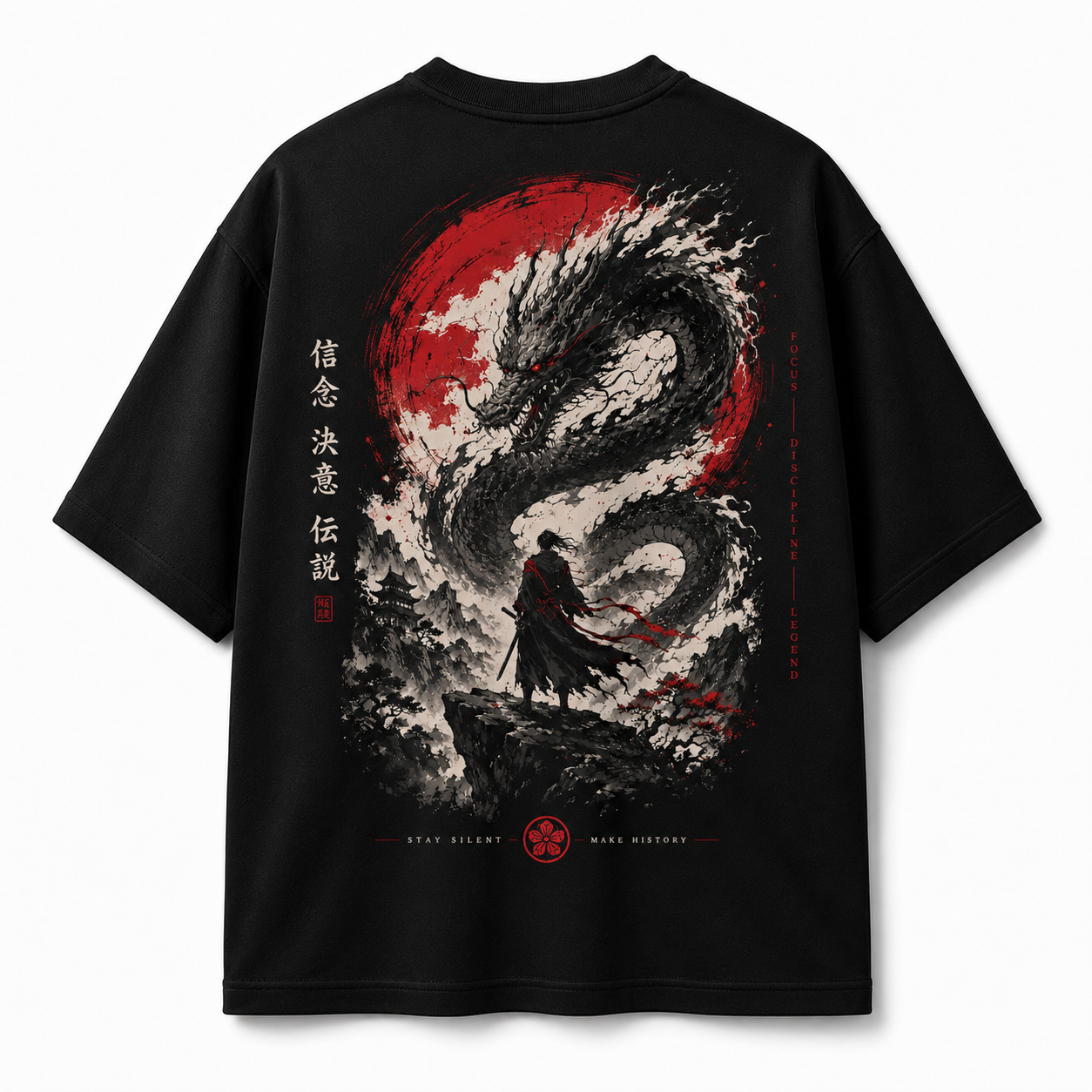 Crimson Dragon Warrior Oversized T-Shirt